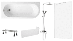 Готовое решение: акриловая ванна Lavinia Boho Art II, душевая система Timo, шторка Ambassador