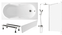 Готовое решение: акриловая ванна Lavinia Boho Easter Pro, душевая система Timo, шторка Ambassador