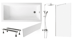 Готовое решение: акриловая ванна Lavinia Boho Element, душевая система Timo, шторка Ambassador