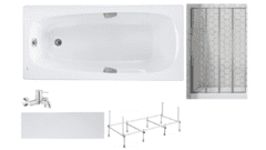 Готовое решение: акриловая ванна Roca Sureste, смеситель Grohe 32865000, шторка Ambassador 100
