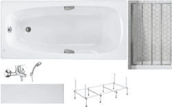 Готовое решение: акриловая ванна Roca Sureste, душевой гарнитур Ledeme, шторка Ambassador 100