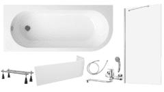 Готовое решение: акриловая ванна Lavinia Boho Art II, душевой гарнитур Deante, шторка Ambassador