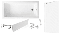 Готовое решение: акриловая ванна Lavinia Boho Element, душевой гарнитур Grohe, шторка Ambassador