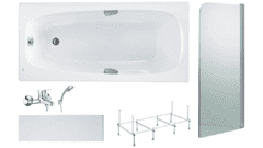 Готовое решение: акриловая ванна Roca Sureste, душевой гарнитур Ledeme, стеклянная шторка Niagara