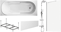 Готовое решение: акриловая ванна Lavinia Boho Bristol, душевая система Weltwasser, шторка Ambassador