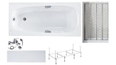 Готовое решение: акриловая ванна Roca Sureste, душевой гарнитур Clever, шторка Ambassador 100