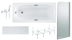 Готовое решение: акриловая ванна Roca Sureste, душевой гарнитур Grohe 3330220A, шторка Niagara