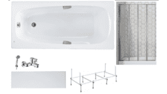 Готовое решение: акриловая ванна Roca Sureste, душевой гарнитур Bravat, шторка Ambassador 100