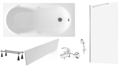 Готовое решение: акриловая ванна Lavinia Boho Easter Pro, душевой гарнитур Grohe, шторка Ambassador