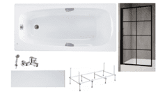 Готовое решение: акриловая ванна Roca Sureste, душевой гарнитур Bravat, шторка Rea